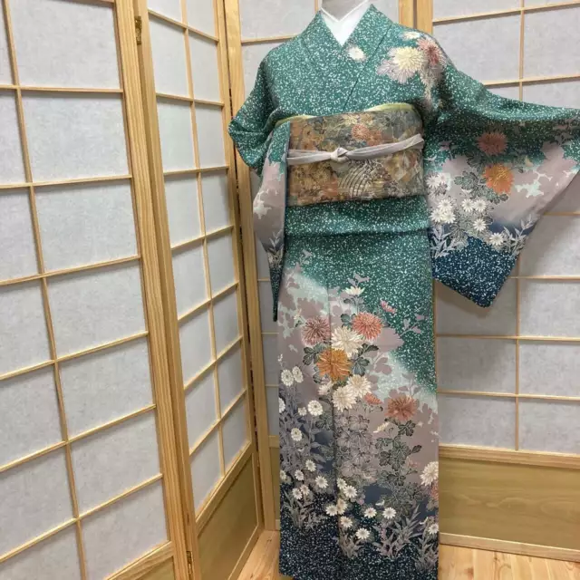 8838# kimono japonés Vintage bata de seda pura bordado kimono solo se vende...