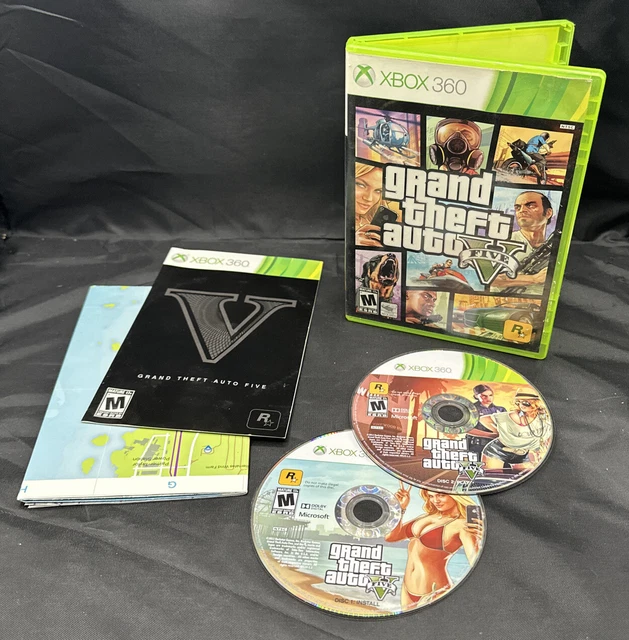 GRAND THEFT AUTO V GTA Five 5 Microsoft Xbox 360 w/ Map EUR 8,89 ...
