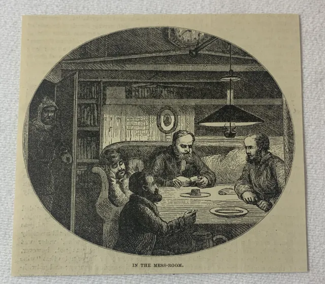 1880 magazine engraving~ IN THE MESS ROOM OF THE SHIP
