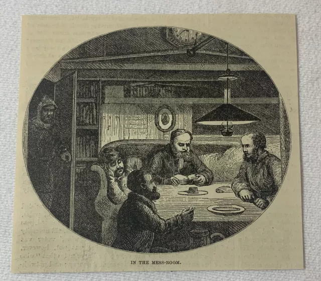 1880 magazine engraving~ IN THE MESS ROOM OF THE SHIP