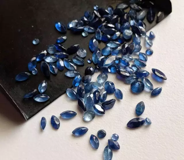 2-5mm Saphir Bleu Naturel Mélange Forme Coupe Pierres pour Bijoux 5 Carats