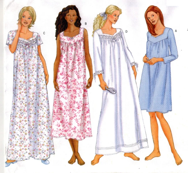 Butterick 6838 Misses Petite Loose Fitting Diamond Neck Nightgown Sewing Pattern 2