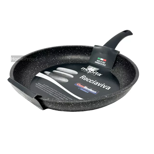 Mopita Roccia Viva Non-Stick Forged Aluminum Black Speckled Fry Pan, Made in Italy (9.4 inch)