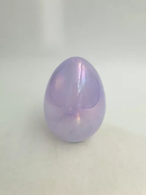 Art Glass Mauve Light Purple Iridescent Standing Egg Decoration Made In India