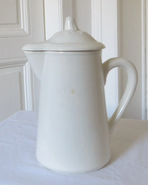 Pichet Cruche En Faïence Blanche - Style Shabby - Déco Campagne Digoin
