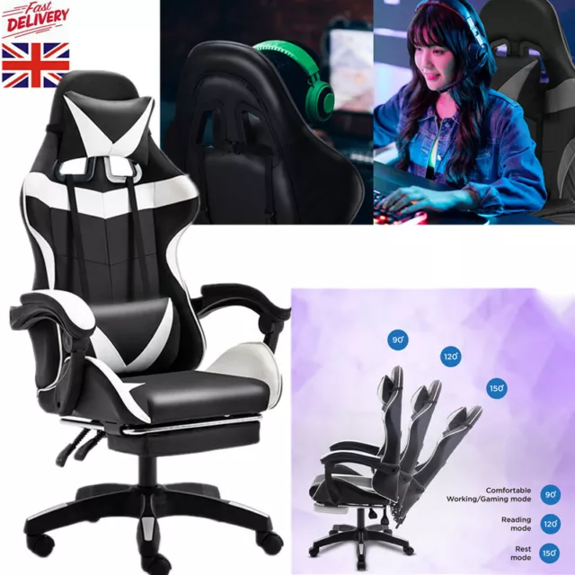 Luxury Executive Racing Gaming Office Chair Gas Lift Swivel Computer Desk