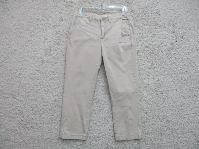 Chino By Anthropologie Pants 27 Womens Beige Pockets Slim Fit Cropped Casual