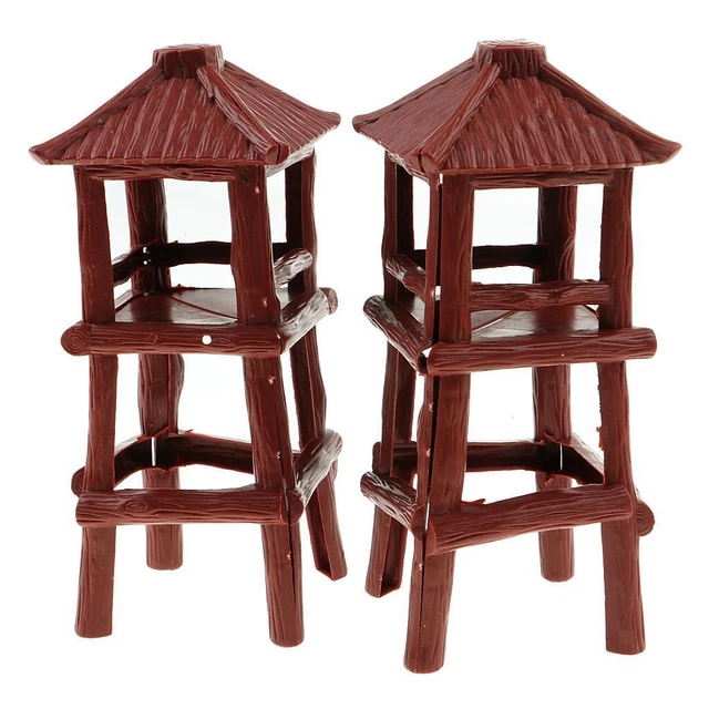 2 Stück Militärwachturm 18,5 Cm Höhe Modell Soldat Armee Männer Zubehör