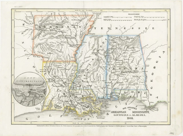 ANTIQUE MAP OF the Southern United - Antique Map Of The Southern United States With.webp