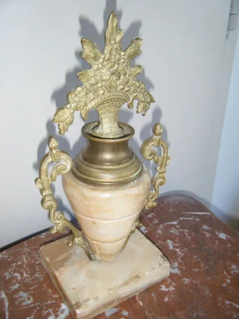 One French Antique Marble & Brass Urn Clock Garniture 2