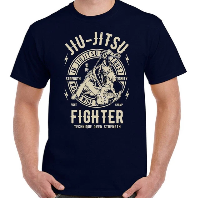 T-shirt uomo arti marziali Jiu Jitsu Fighter allenamento top palestra MMA combattimento brasiliano 8
