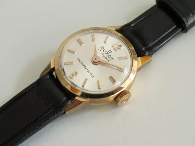 Solid Gold 14K 585 watch Uhr NOS Vintage SwissMade Duxot New