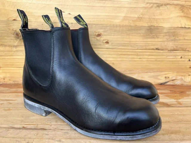 RM WILLIAMS GARDENER Black Leather Chelsea Boots Mens Size AUS UK 11 H US 12 299.00 PicClick
