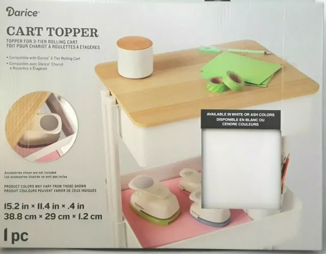 Darice Cart Topper Compatible con Carro Rodante de 3 Niveles 30073752 Blanco 15 x 11 x 4