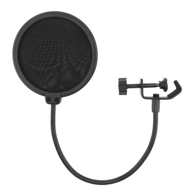 Double Layer Pop Filter Gooseneck Shield Studio Microphone Wind Screen Mask -S