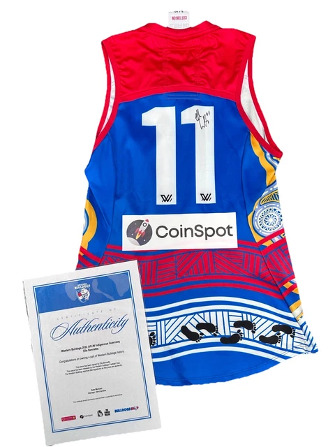 Maillot Western Bulldogs Jamarra Porté Par Le Joueur - COA Inclus, Occasion, Rugby AFL