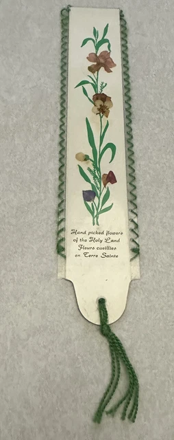 Vintage Bookmark With Hand Picked Flowers From The Holy Land