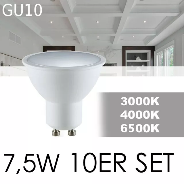 10er Set GU10 LED Leuchtmittel Strahler 7,5W warmweiß neutralweiß kaltweiß 120°