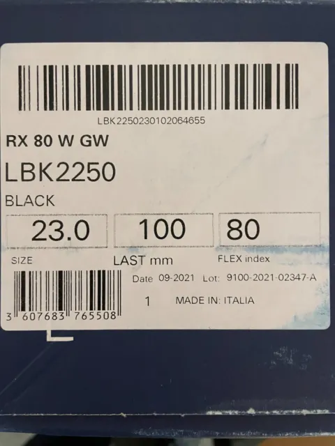 CHAUSSURES DE SKI LANGE RX 80 W Black - LBK 2250-TAILLE 23 - NEUF