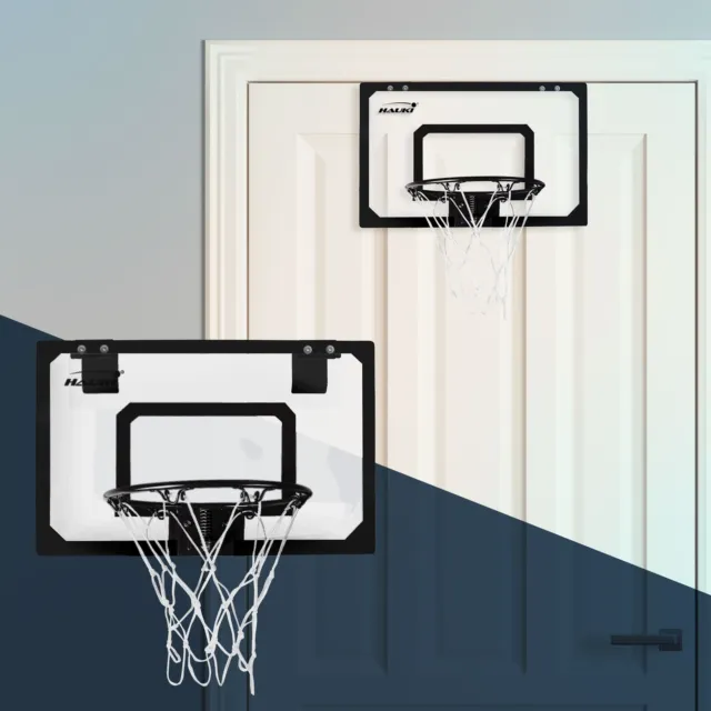 Panier de basket-ball avec panneau et filet noir 3 ballons et pompe à balles