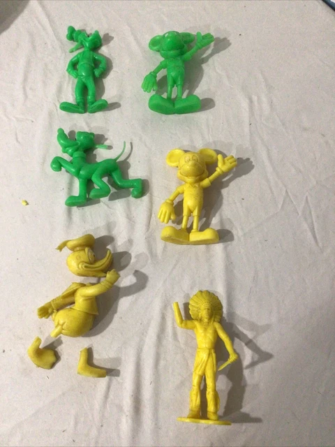 Vintage Louis Marx Disney Mickey, Minnie, Pluto Donald & Goofy Plastic  Figures
