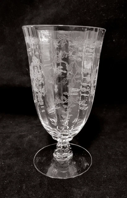 Vintage Etched NAVARRE by Fostoria Crystal Stemware - ICED TEA GOBLET 0 5 7/8"
