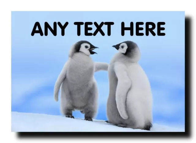 Penguins Cute Personalised Jumbo Magnet