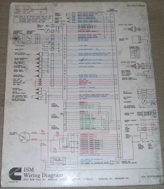 CUMMINS ISB 23 Pin Wiring Schematic Diagram Fold Out For Ecm 3942860 ...