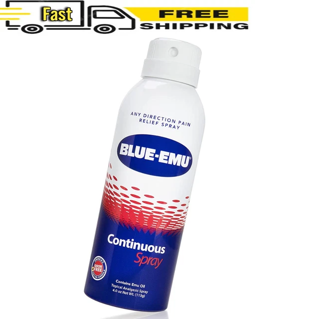 Blue-Emu Pain Relief Spray for Muscle, Joint & Bruises Fast Drying Support w/ Em