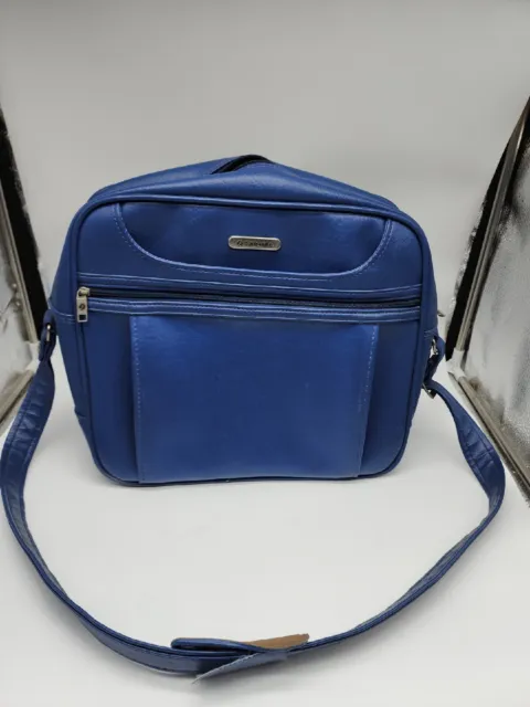 Vintage Blue Samsonite Concord Carry On Shoulder Bag Luggage