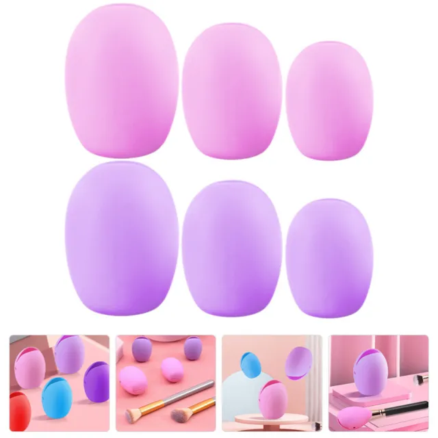 6 Pcs Makeup Foundation Brush Travel Brushes Protector Case Protection