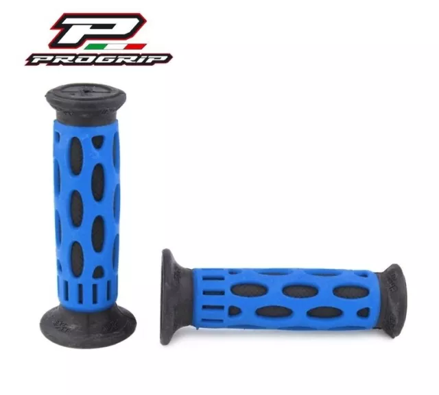 Paire De Poignée PROGRIP 768 Bleu / Noir 120 mm Cyclo / Scooter