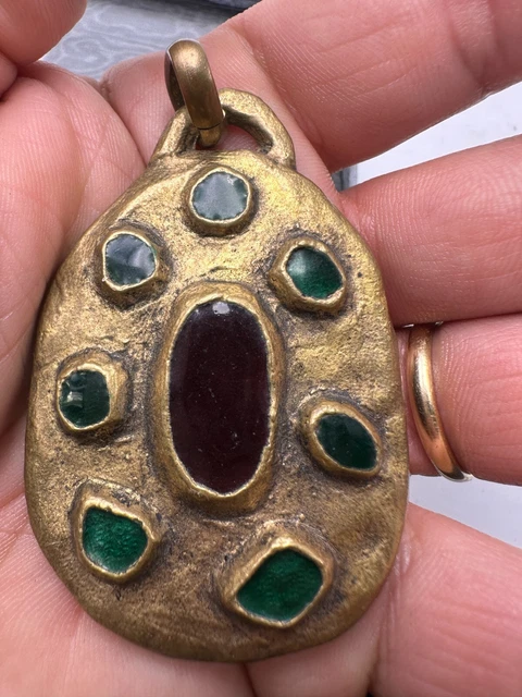 Collier Pendentif Sculptural Vintage En Bronze Patiné - Bijou D'artiste Années 70