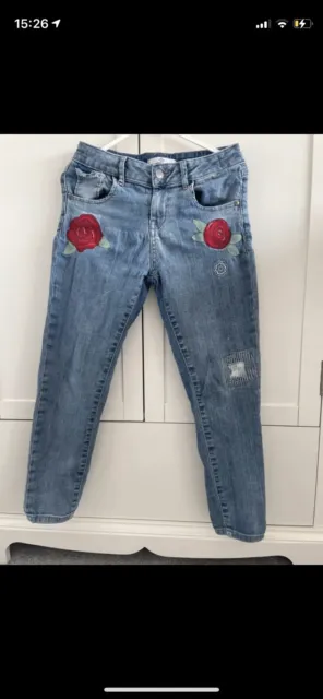 marks and spencers girls rose denim jeans  age 8-9 years.