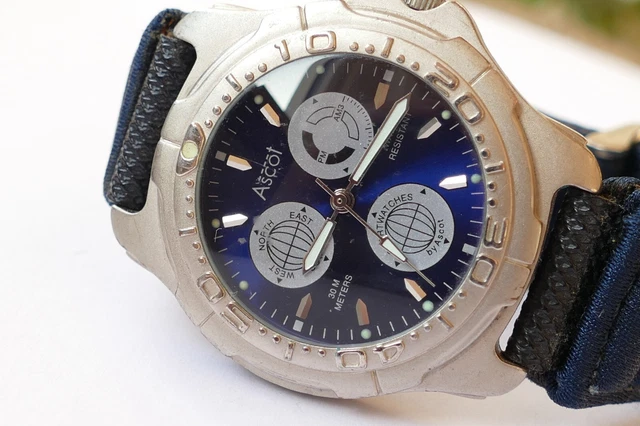 ASCOT DESIGN OROLOGIO da polso Uomo Serie 0700 Acciaio Batteria