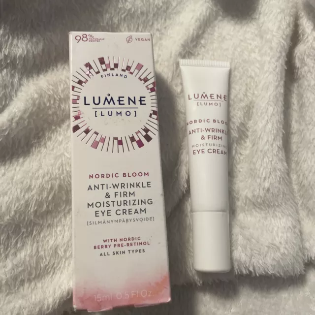 LUMENE NORDIC BLOOM, ANTI WRINKLE & FIRM MOISTURIZING EYE CREAM , 0.5 fl oz NIB 