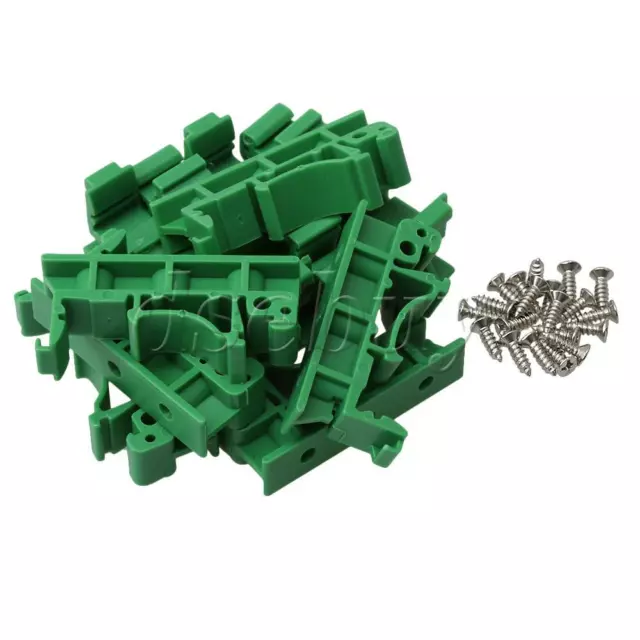 Green PCB DIN 35 Rail Adapter Circuit Board Mounting Bracket Holder Carriers