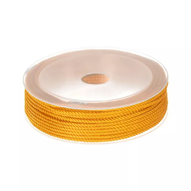 2mm Nylon Cordon Perlage Corde Chinois Nouage Tricot Corde Bracelet Jaune, 42ft