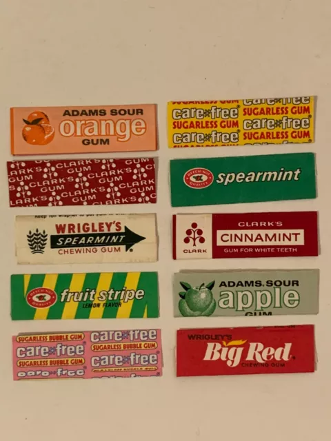 Vintage 1960's 1970's Chewing Gum Candy Paper Wrapper Clark's Adams Wrigley's