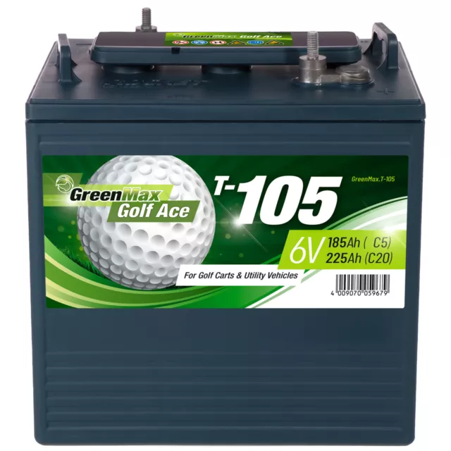 GreenMax Golf Ace T-105  6V 225Ah Golf Cart und Utility Vechicle Batterie