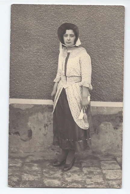 BP143 Carte Photo vintage card RPPC femme woman jeune mode fashion