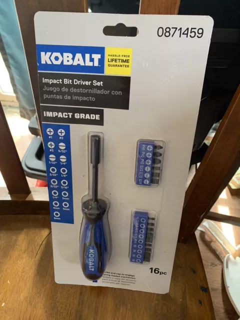 new Kobalt impact bit driver set 16pc