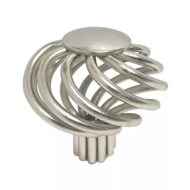 Lot 1-100 Satin Nickel kitchen cabinet drawer Birdcage knobs 1 3/8" 35MM