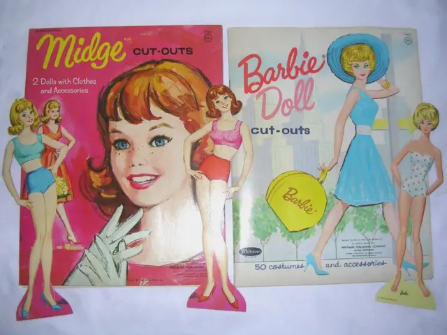 1962-63 Vintage Barbie & Her Friend Midge Cut Out Paper Dolls Folder - Cut/Uncut