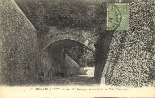 cpa MONTMORENCY 8 rue des granges  le pont coin pittor