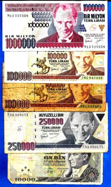 Turkey x 5 Banknotes