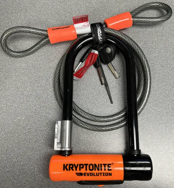 Kryptonite Evolution Series U-Lock - 3.25 x 7", Keyed,Black,Includes 4' cable