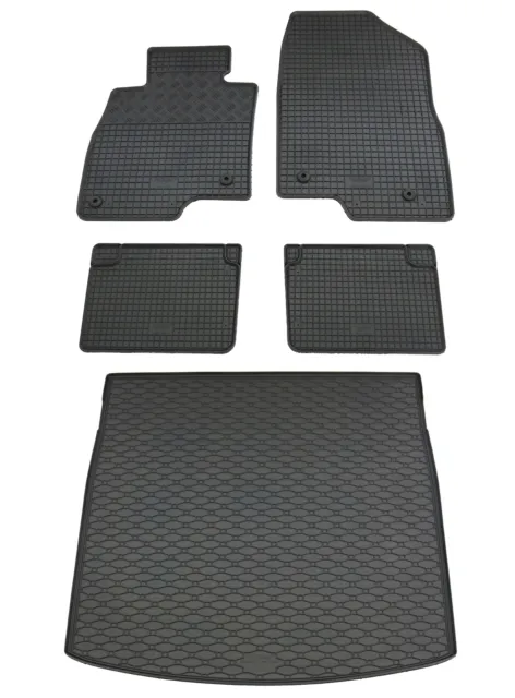 Gummi Fußmatten Kofferraumwanne für Mazda 6 Kombi 2013- Set Gummimatten Auslage