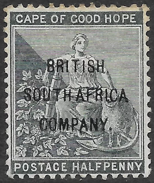 Rhodesia BSAC COGH used in 1896 1/2d sg 58 MH optd BRITISH/SOUTH AFRICA/COMPANY.