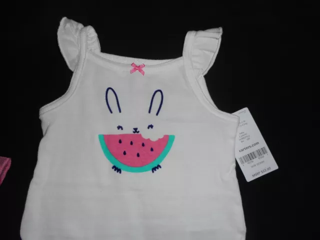 Carters Baby Girl 2-Piece Watermelon Tutu Outfit - Infant Size 9 Months - New 3